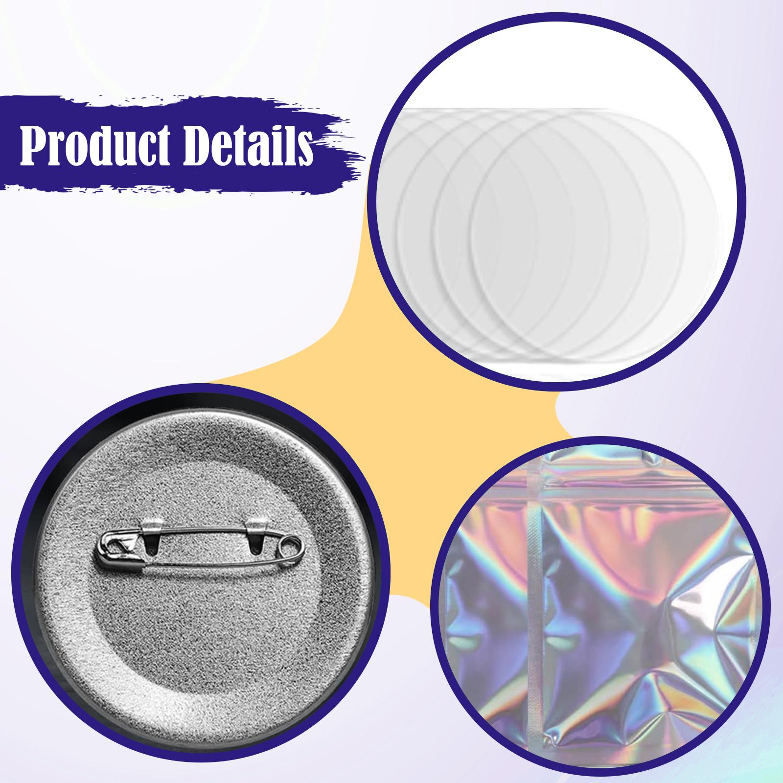 Button Badge Blank - 902Pcs Blank Button Making Supplies with