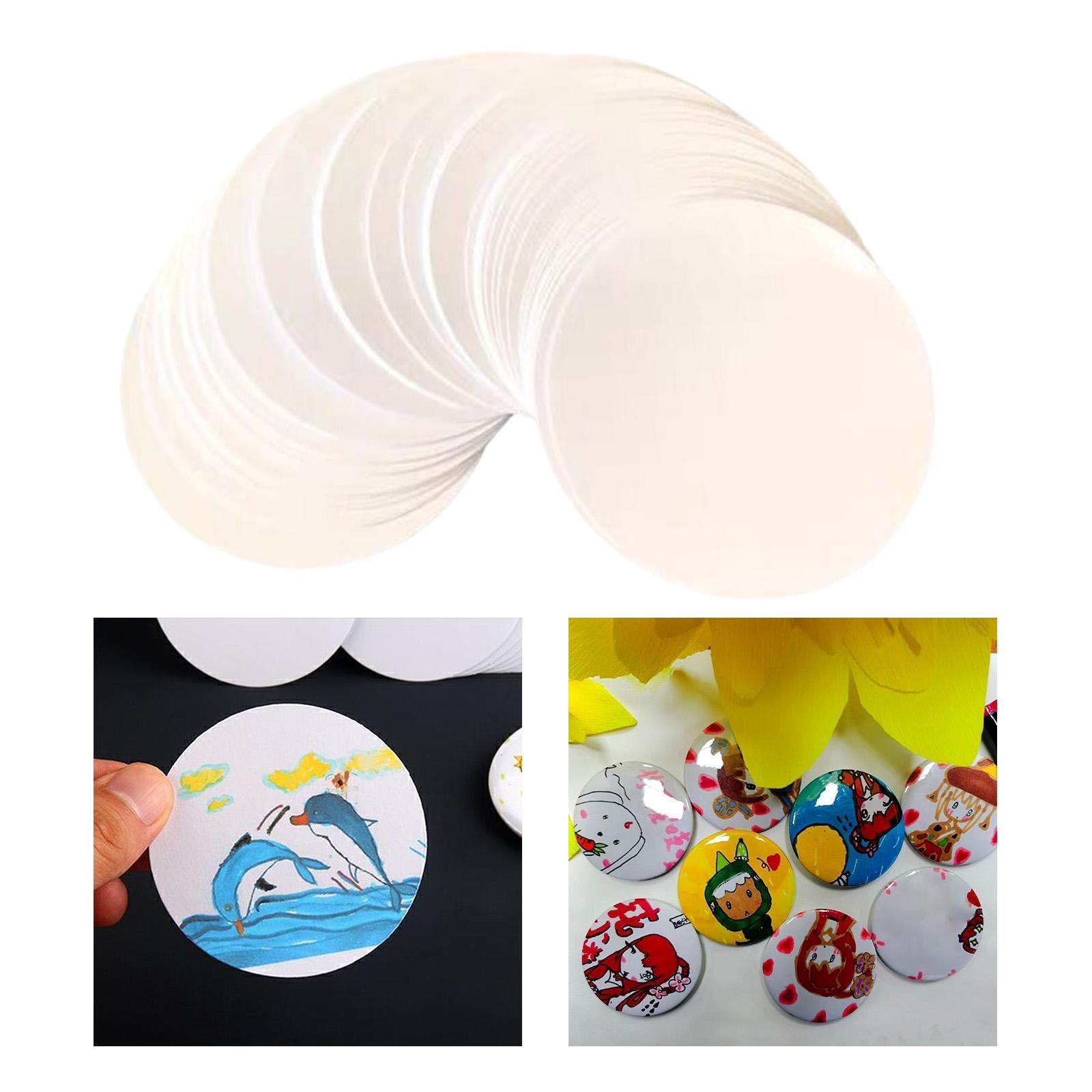 100x Button Badge Blank Paper  - Button Badge Blank 评论和价格