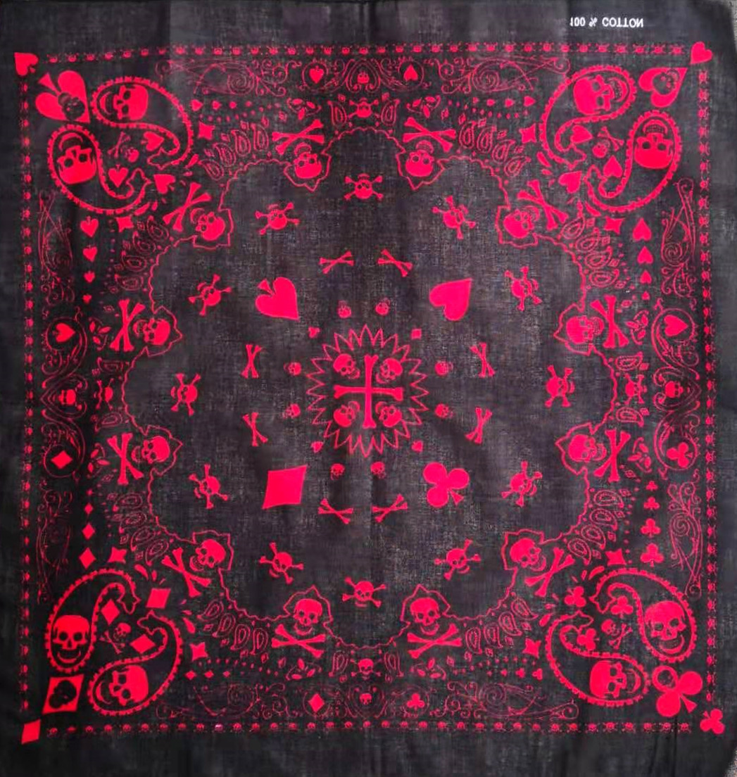 55cm White Black Red Skull Pok - Bandana Blank White 评论和价格
